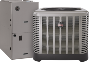 A picture of an air conditioner and a heater.